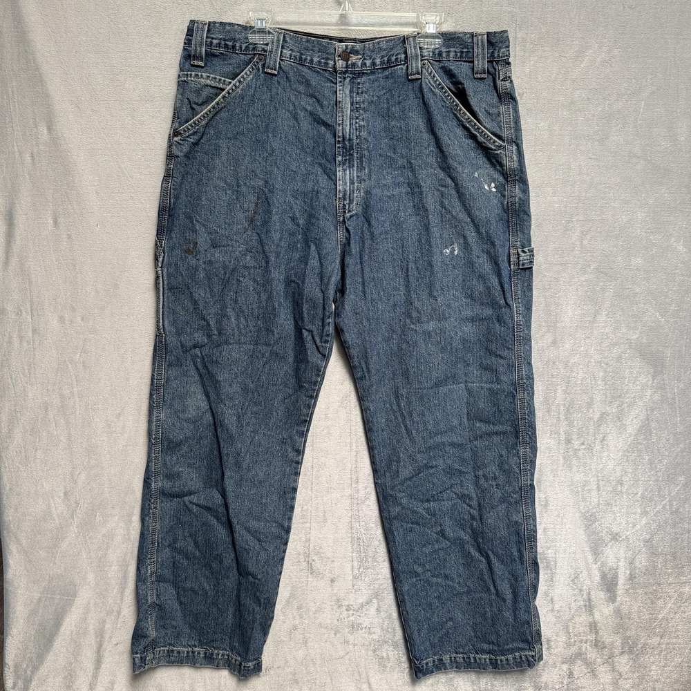 Signature By Levi Strauss Carpenter Jeans Mens 40x30 Blue Relaxed Fit Denim